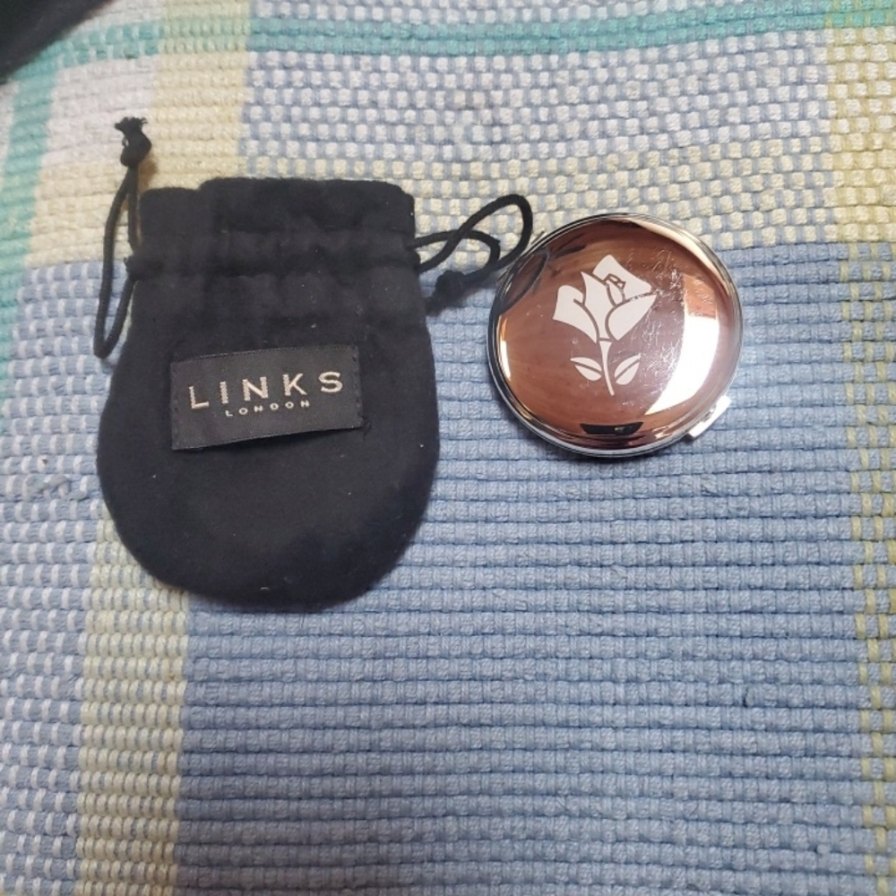 Links London Rose Silver Compact Mirror